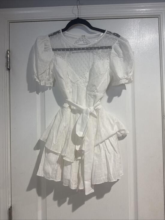 City Vibe Pants - City Vibe White Ivory Romper Dress With Ruffles Size 3 Cottagecore Indie Boho